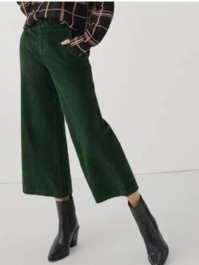 Pact organic wide leg cropped corduroy pants